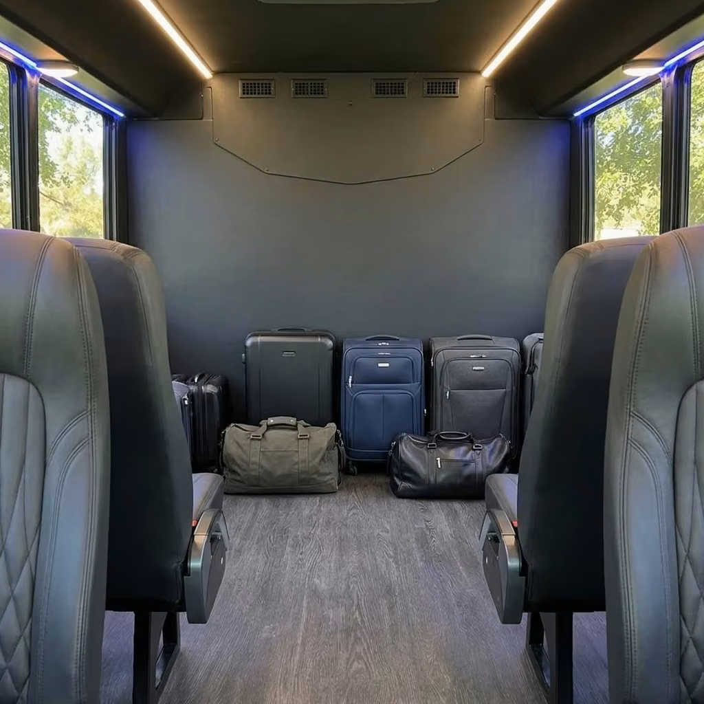 lagrange 20 passenger minibus luggage area