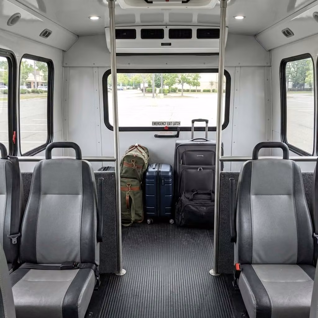 lagrange 28 passenger minibus luggage area