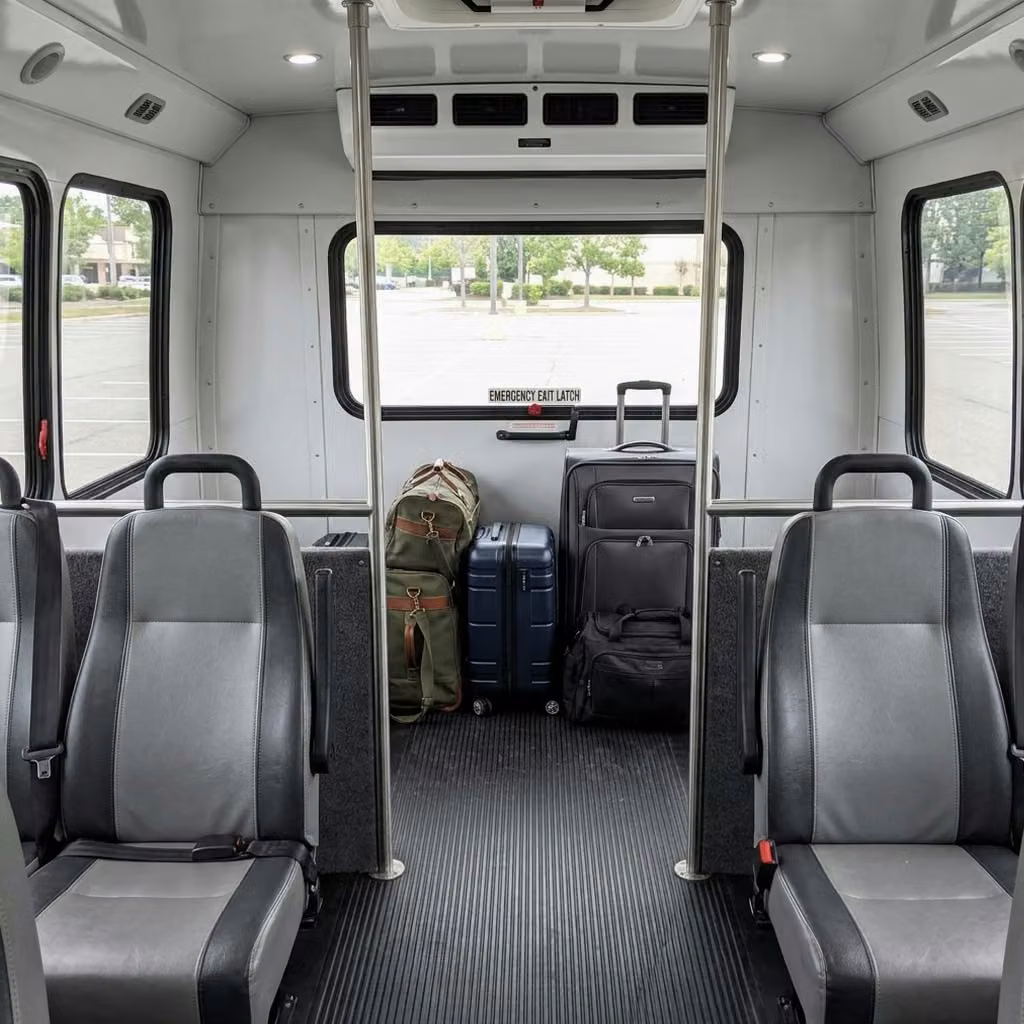 lagrange 30 passenger minibus luggage area