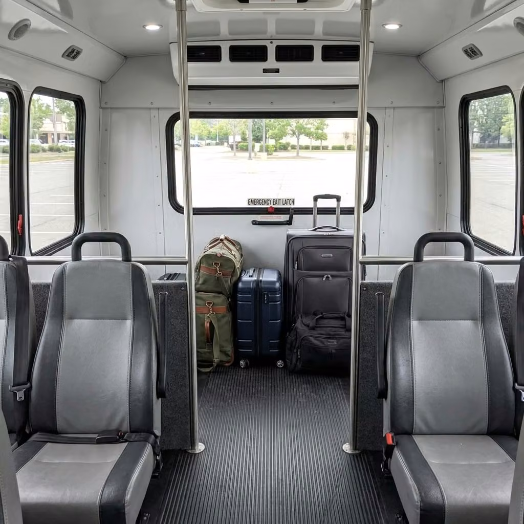 lagrange 35 passenger minibus luggage area