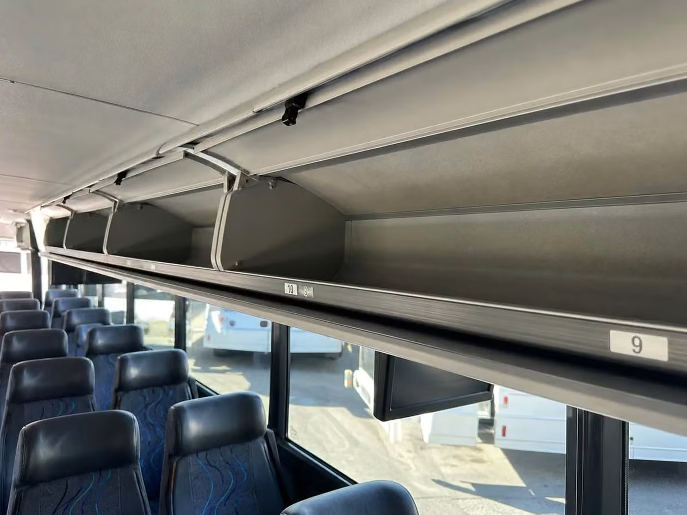 lagrange 35 passenger minibus overhead storage